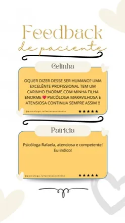Avaliação de Celinha e Patricia